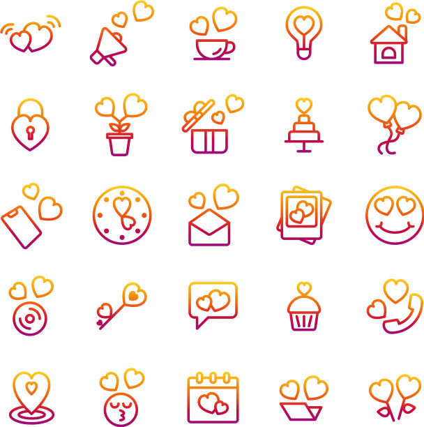 情人节渐变图标设置图片下载