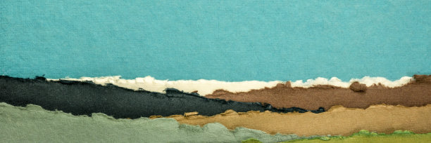 彩色抽象景观，手工制作的印度纸图片下载