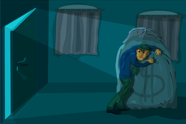 带着一袋钱的贪婪商人图片下载