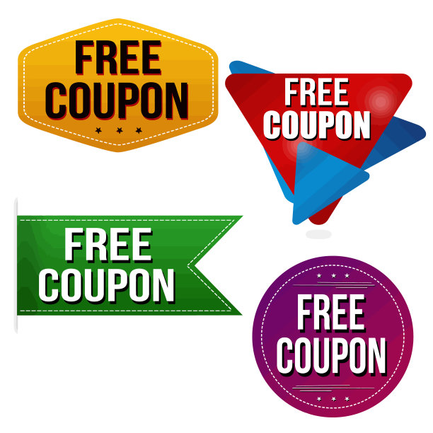 免费优惠券贴纸或标签集图片下载