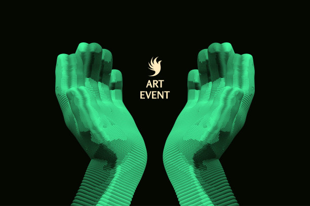 帮助和保护双手。未来的技术。连接结构。3D矢量插图广告，营销或演示。图片下载