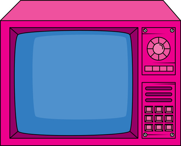 电视90年代复古风格孤立图标图片下载