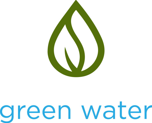 纯天然健康水叶标志概念图片下载