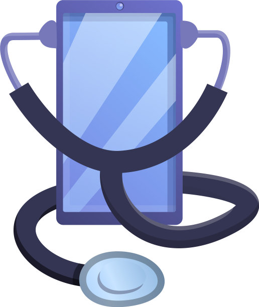 电话听诊器图标卡通风格图片下载