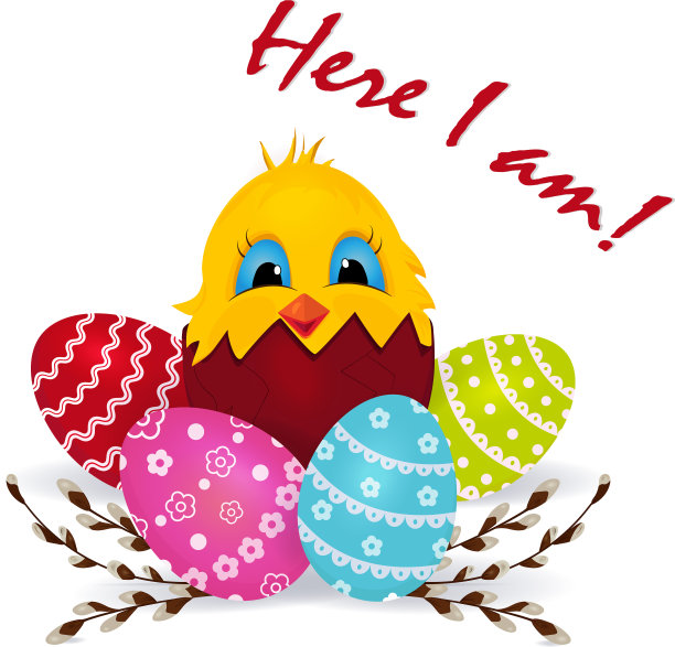 复活节和有趣的黄色小鸡图片下载