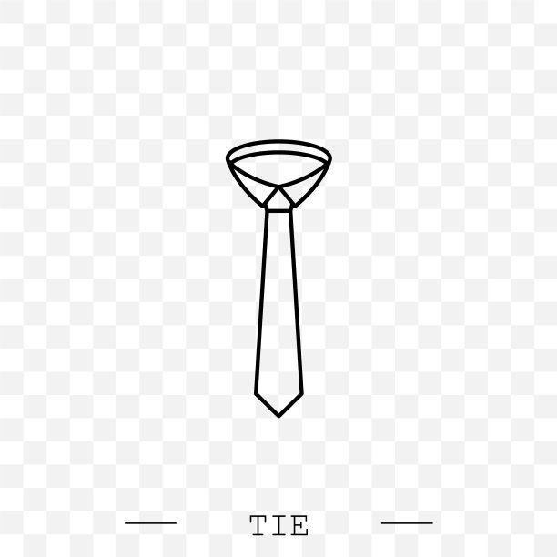 领带图标线在白色上线性图片下载