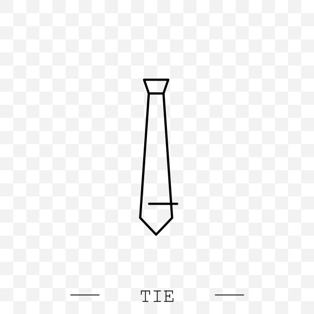 领带图标线在白色上线性图片下载