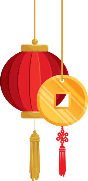 彩灯以钱币金字挂孤立图片下载