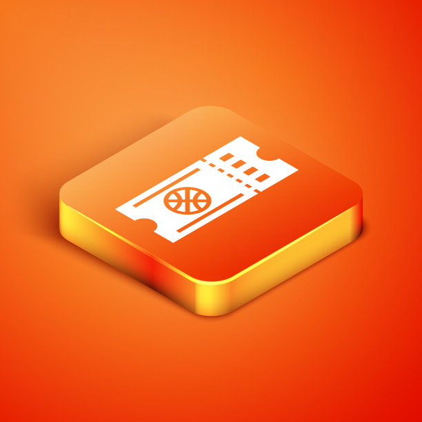 等距篮球比赛门票图标孤立上图片下载