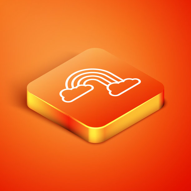 等距彩虹与云图标隔离图片下载