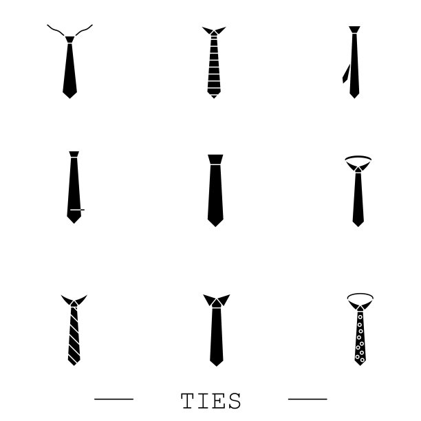 领带图标设置黑色平图片下载