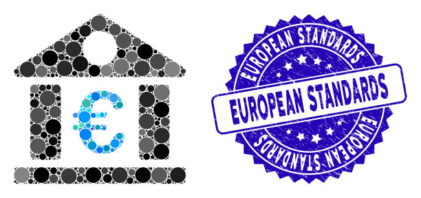 拼贴欧元银行博物馆图标与痛苦图片下载