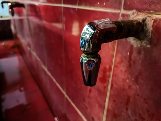 一个小水龙头的特写镜头在夏天。这张照片有一个伟大的背景模糊和惊人的选择性聚焦。图片下载