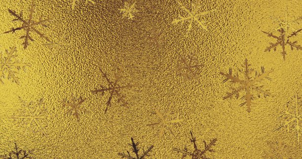 金箔有雪花的质地。新年的背景。三维渲染图片下载