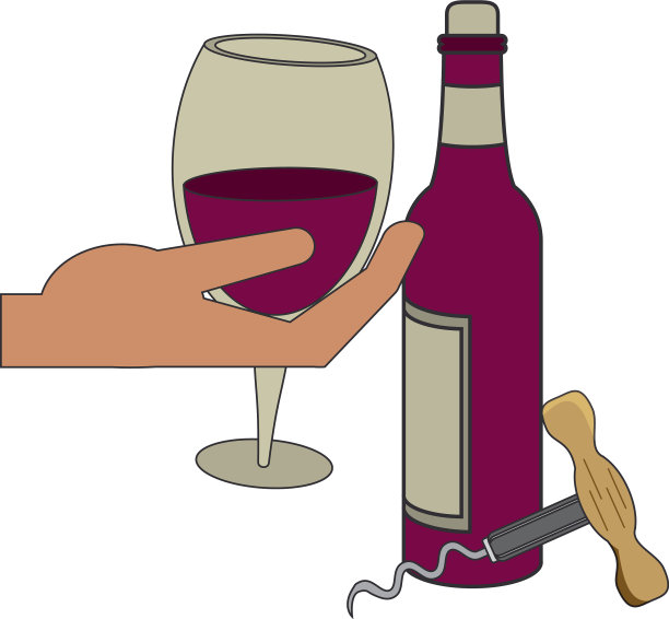 酒瓶和开瓶器的图标设计图片下载