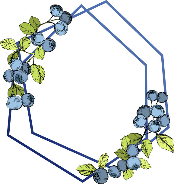 蓝莓蓝绿雕刻水墨艺术图片下载