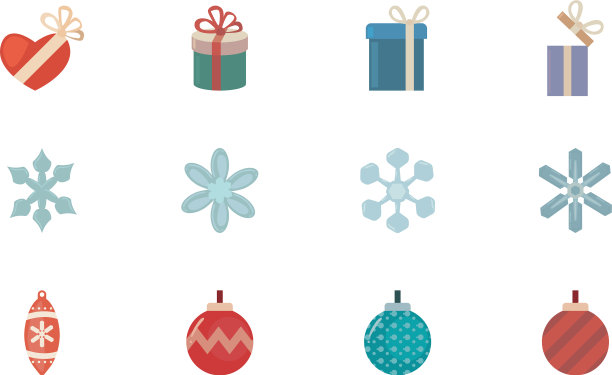 捆绑圣诞快乐与设置图标图片下载