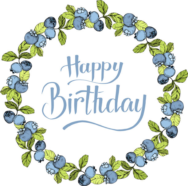 蓝莓蓝绿雕刻水墨艺术图片下载