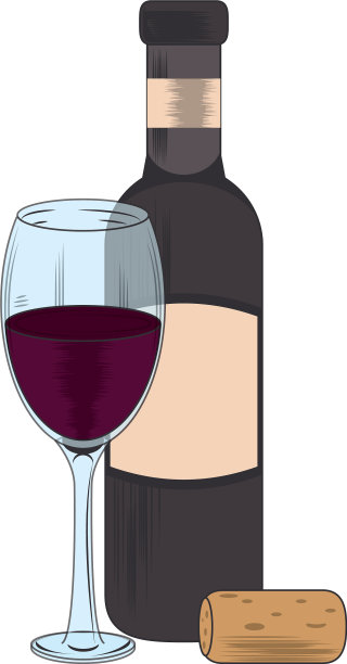 酒杯和开瓶器的图标设计图片下载