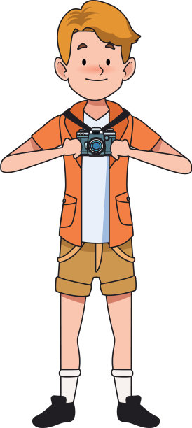 卡通快乐男孩站平设计图片下载