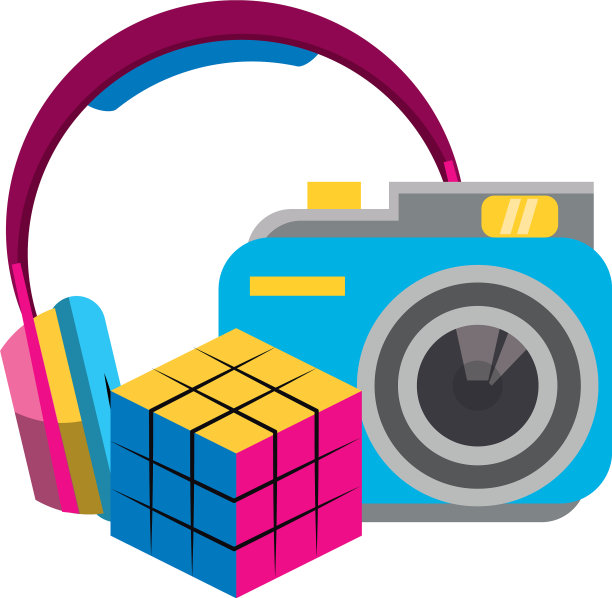 复古相机和耳机图片下载