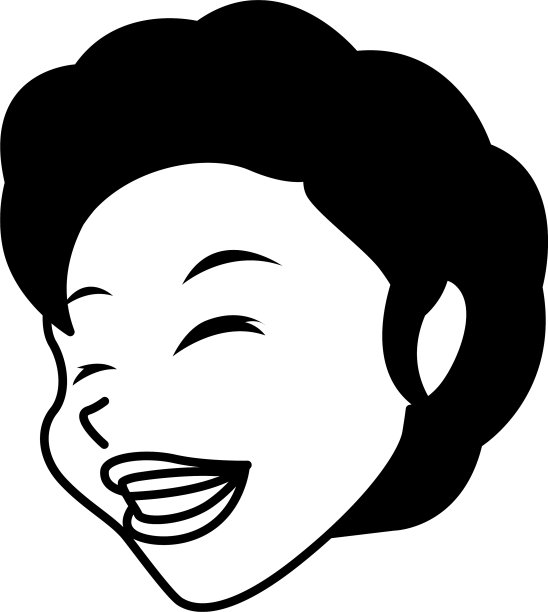 剪影头年轻女子微笑白图片下载