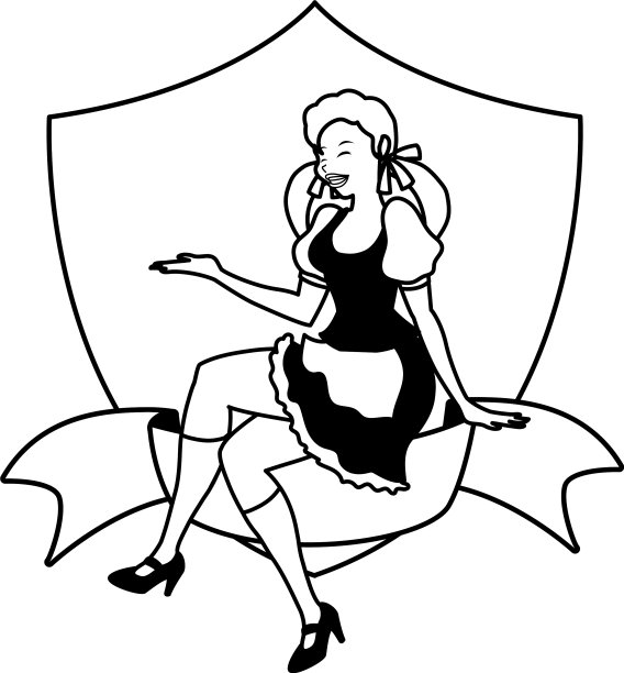 剪影女子与木制盾牌的背景图片下载