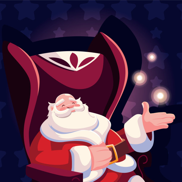 圣诞老人坐在沙发上图片下载