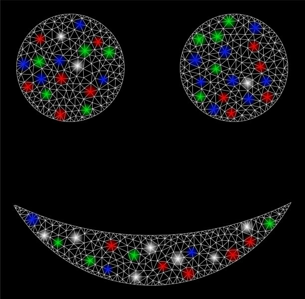 明亮的网格胴体微笑与闪光点图片下载