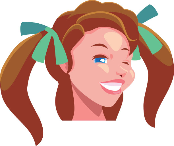 领头的年轻女子在白色的背景上微笑图片下载