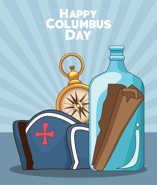 指南针和快乐哥伦布日相关图标图片下载