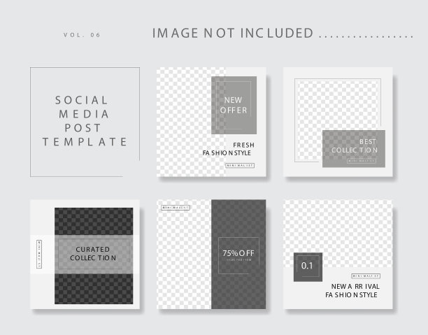 极简的社交媒体模板收集图片下载