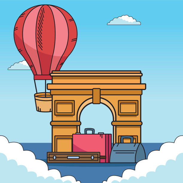 热气球和世界旅行设计图片下载