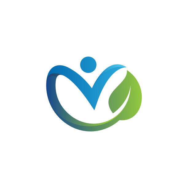 字母v叶标志模板设计图片下载