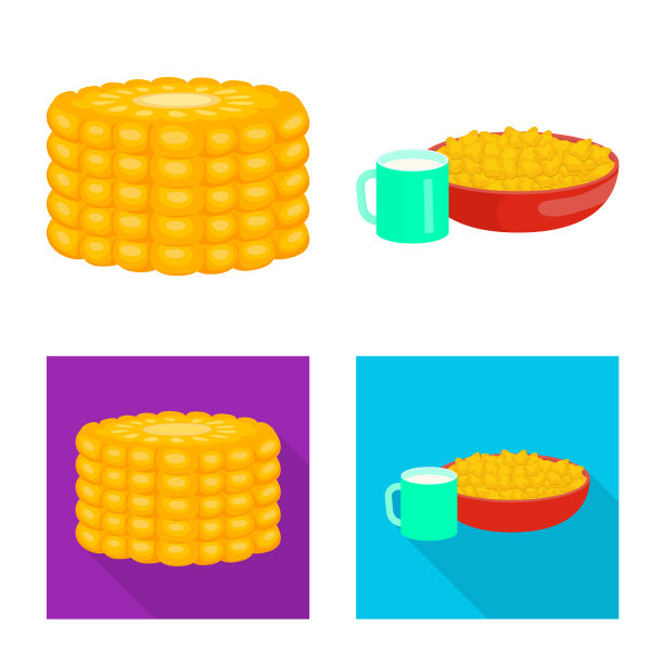 孤立的对象玉米田和蔬菜标志图片下载