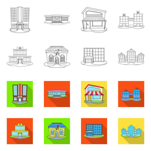 孤立对象超市和建筑标识图片下载