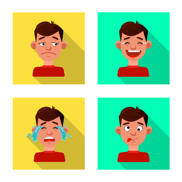 设计脸和男孩标志设置脸图片下载