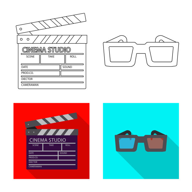 设计电视和拍摄标志图片下载