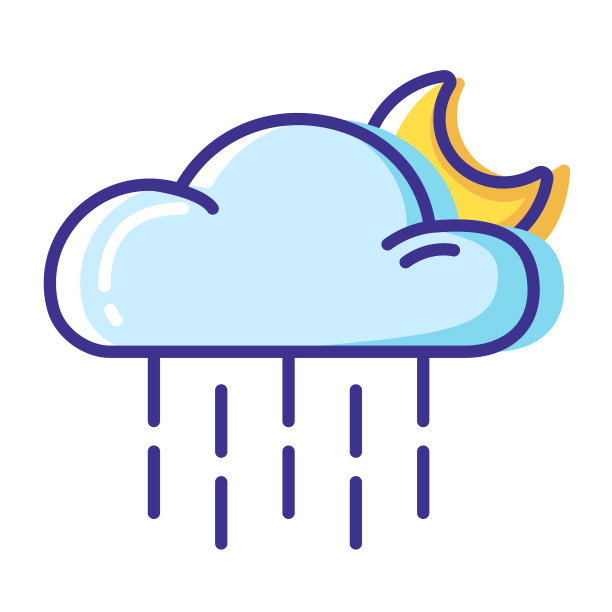 天气线填充颜色图标图片下载