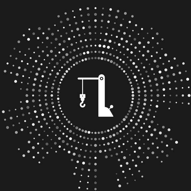 白色港口起重机图标孤立在灰色图片下载