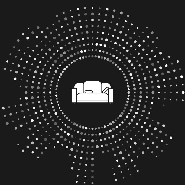 白色沙发图标孤立在灰色背景图片下载