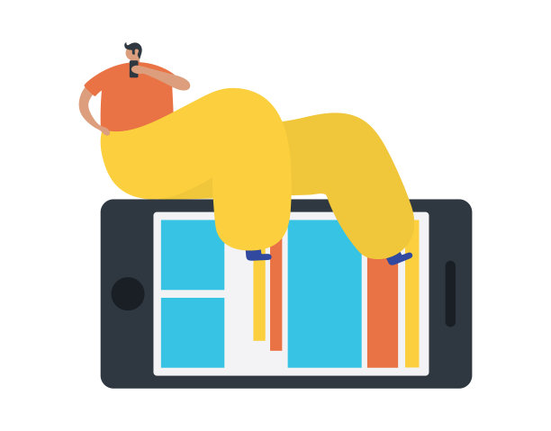 一个商人拿着，展示，给一个手机图片下载