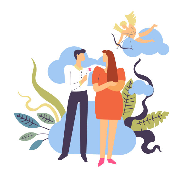 情侣坠入爱河和求爱的概念图片下载