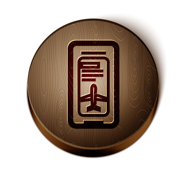 带电子登机牌的布朗线智能手机图片下载