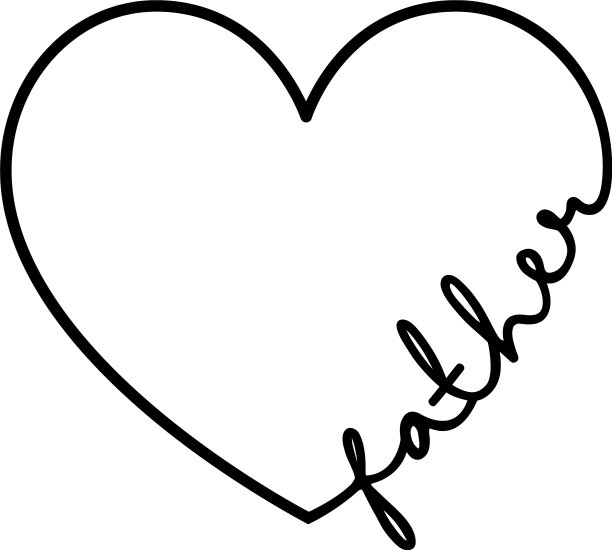 父亲-书法字用手画心图片下载