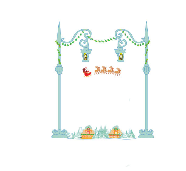 圣诞老人和冬天的新年贺卡图片下载