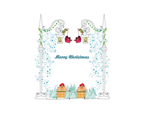 圣诞冬鸟卡片图片下载