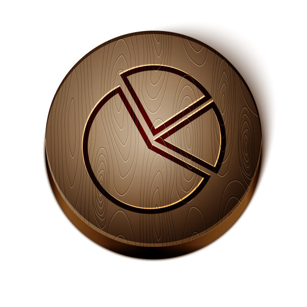 棕线饼图信息图图标孤立上图片下载