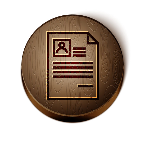 棕色线的简历图标隔离在白色图片下载