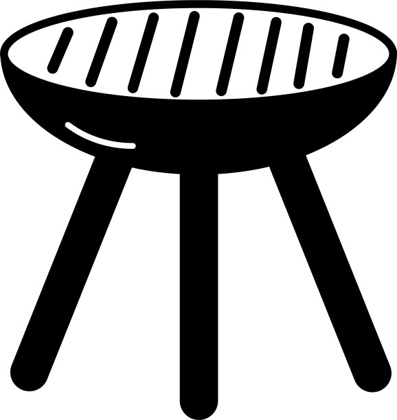 黑白工具烧烤图片下载